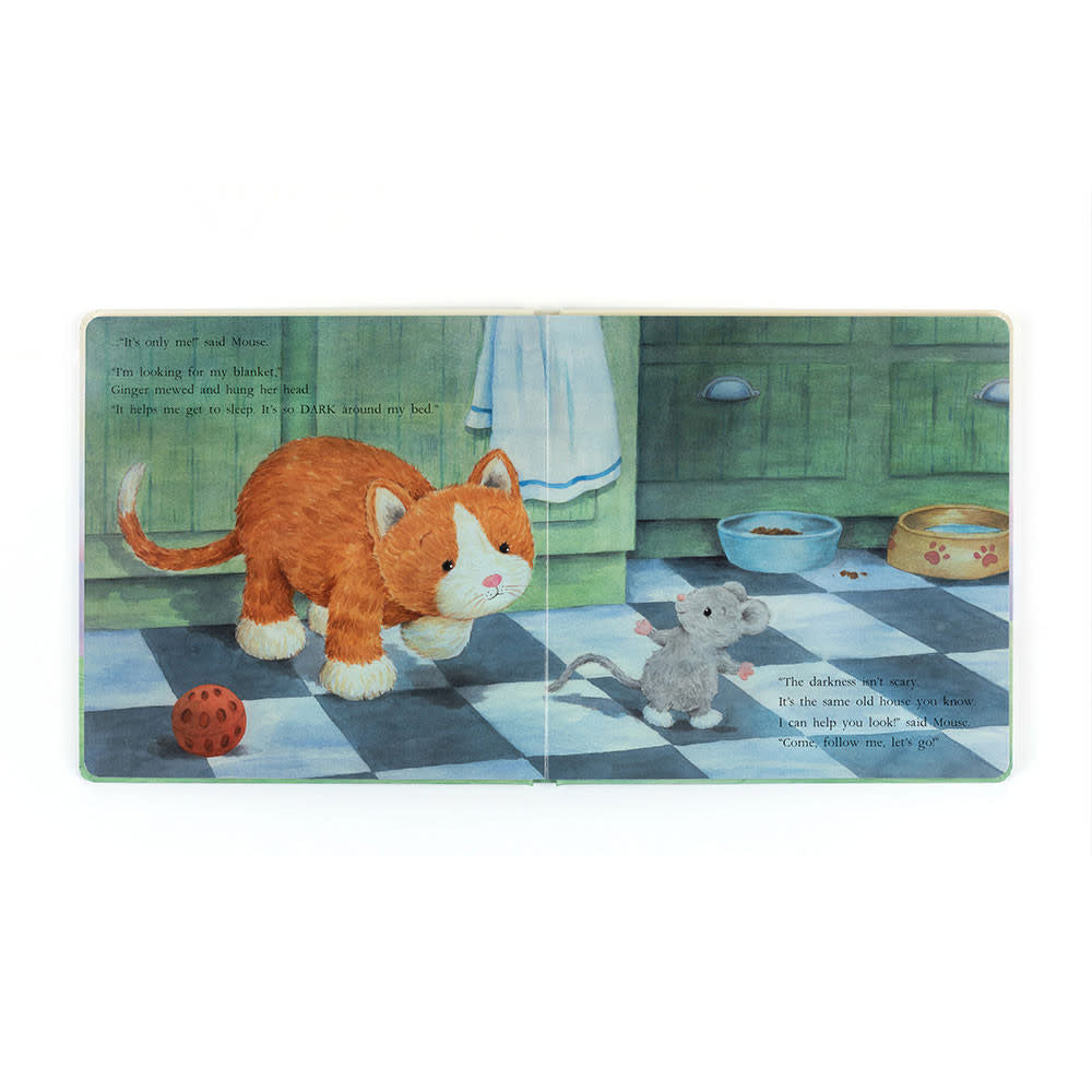 Paper board book titled Ginger the Courageous Kitten featuring a kitten illustration on cover