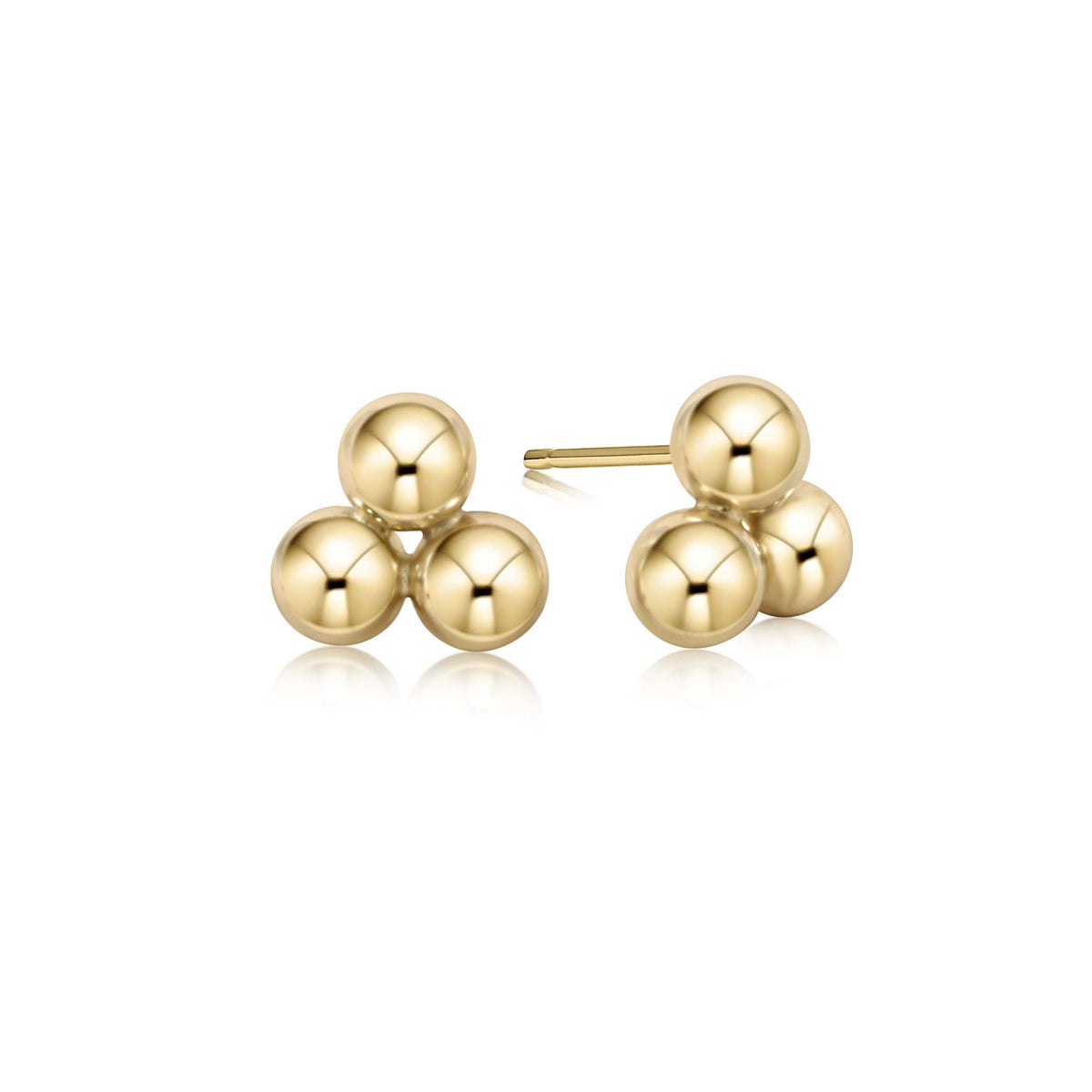 Classic Cluster Stud earrings featuring a cluster of six-millimeter gold beads.