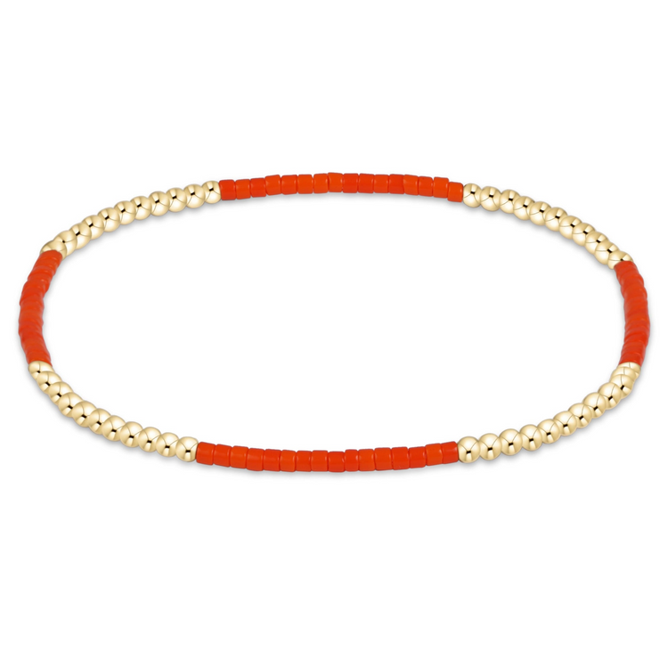 Gameday Hope Blissful Bracelet with alternating red seed beads and 14kt gold-filled beads.