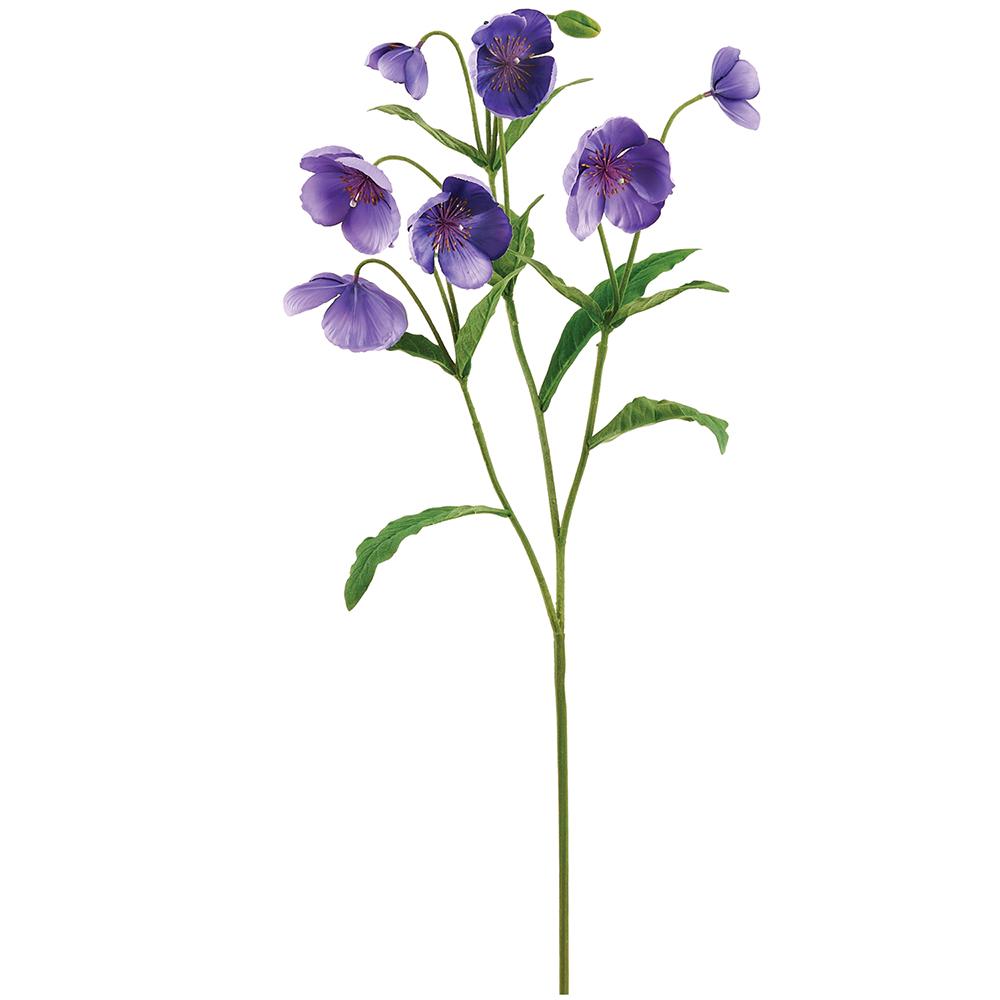 47-inch Helleborus spray with a fabric surface featuring PVC material in a natural tone.