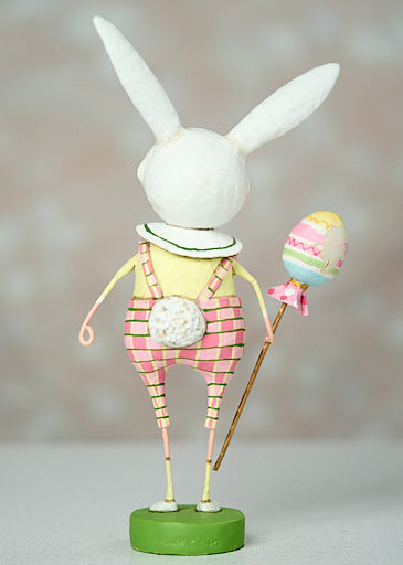 Hippity Hoppity figurine by Lori C. Mitchell in poly resin with a whimsical silhouette and colorful pattern.