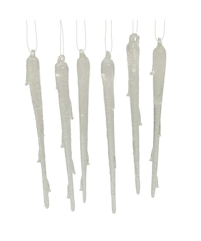 Glass Icicle Ornaments - Sold as a Set