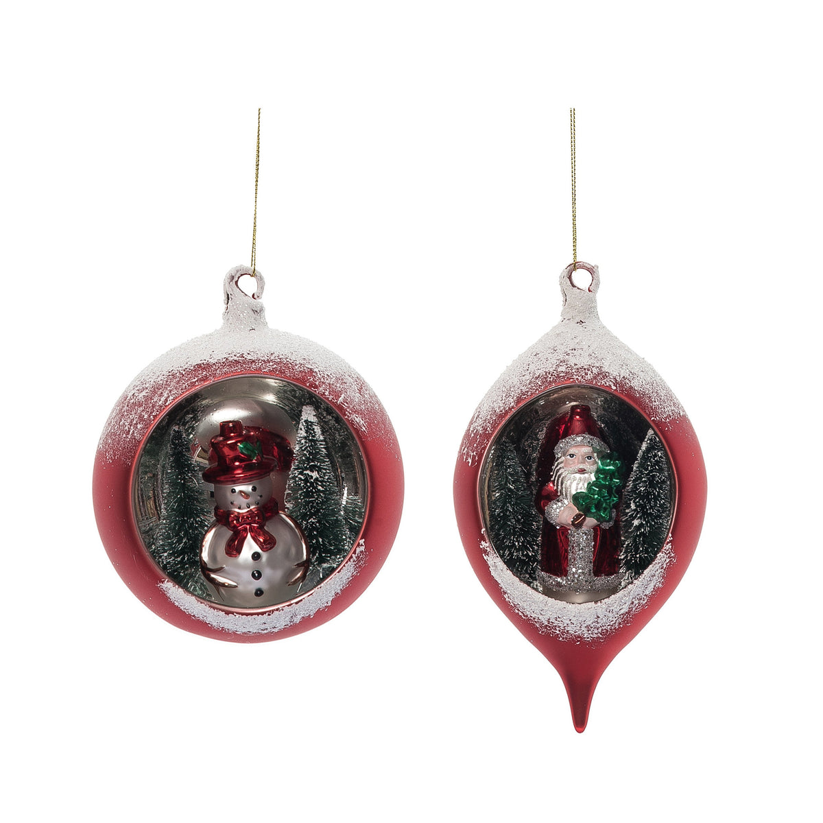 Glass globe ornament with a tree silhouette inside