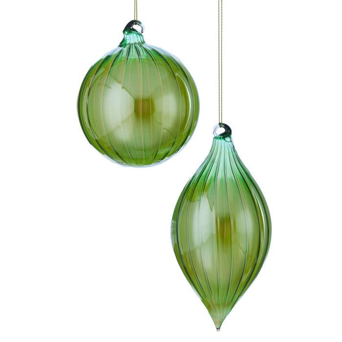 Glass opulent ornament with radiant finish and rich detailing in a festive silhouette.