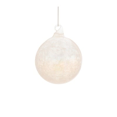 Glass ornament ball with shimmering finish