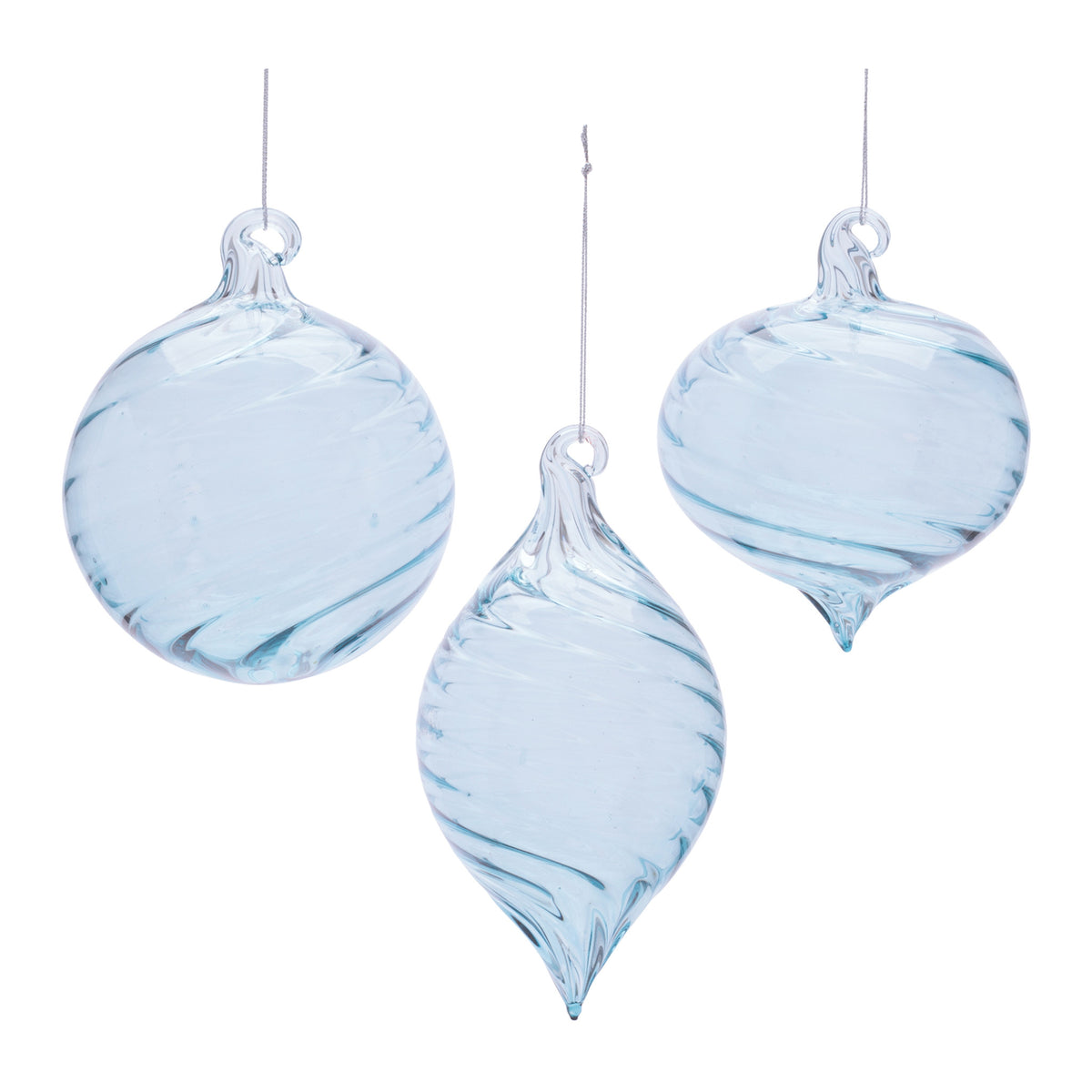 Four-inch glass ornament with a clear finish.