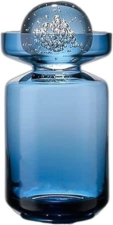 Clear glass vase with a sleek cylindrical shape and smooth finish.