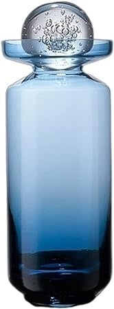 Clear glass vase with a sleek cylindrical shape and smooth finish.