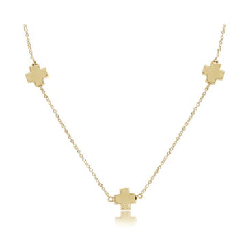 17" Choker Simplicity Chain Gold - Signature Cross