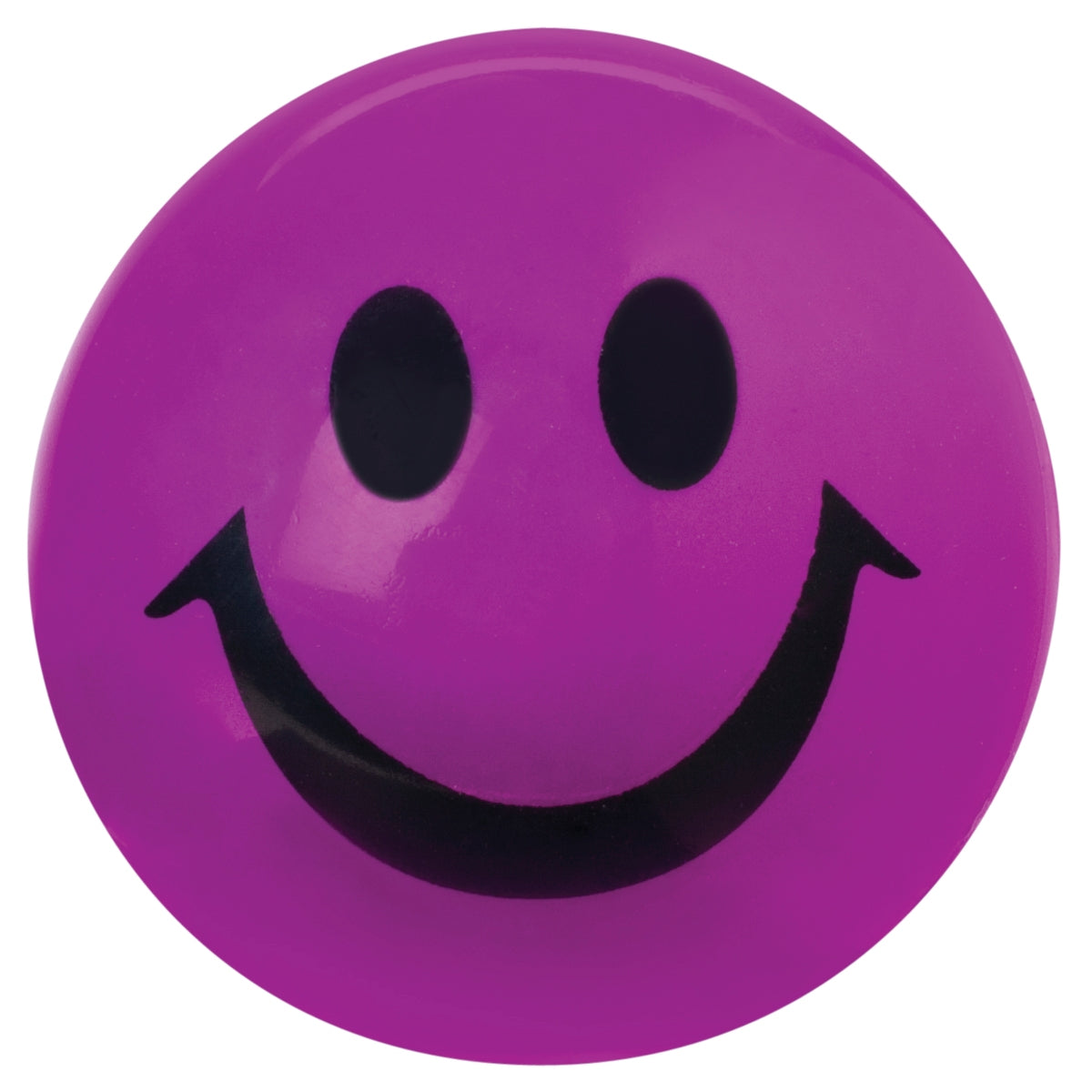 Purple Toysmith Light Up Happy Ball with a black smiley face design.