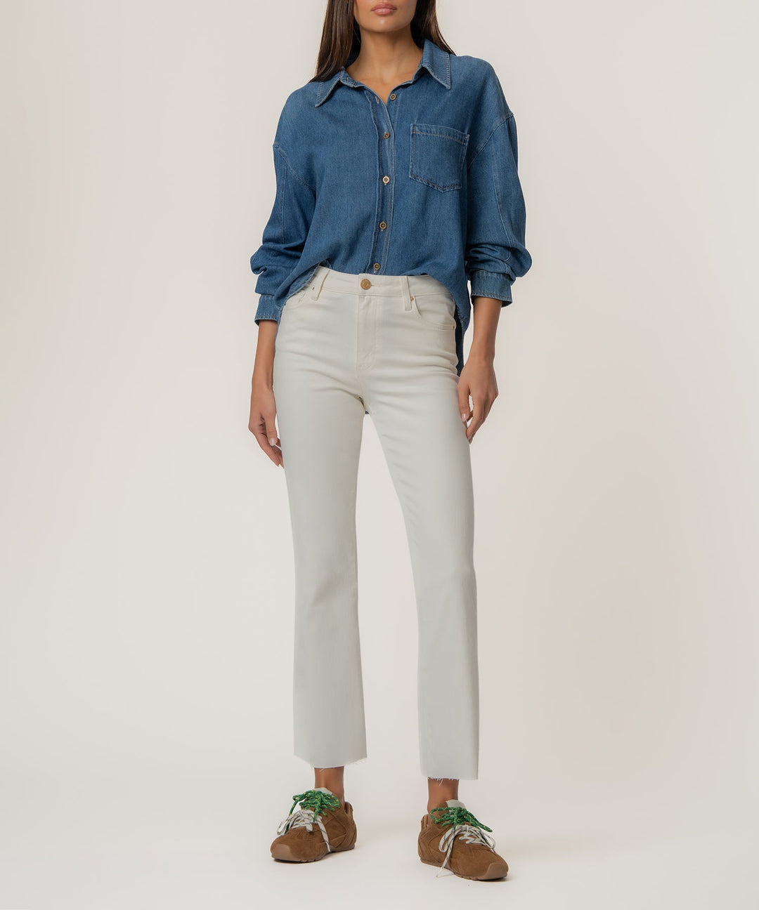 Kelsey High Rise Ankle Flare With Raw Hem
