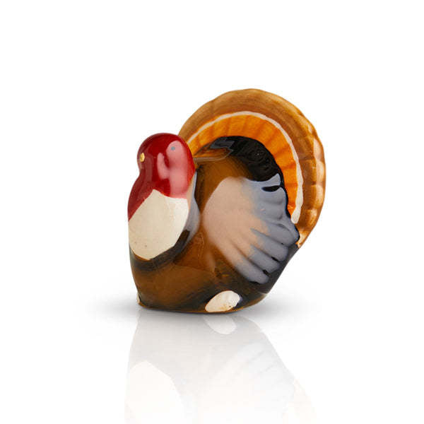 Mini Gobble Gobble plush toy in brown with orange beak accents.