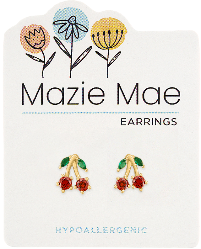 Gold Cherry Stud Mazie Mae Earring