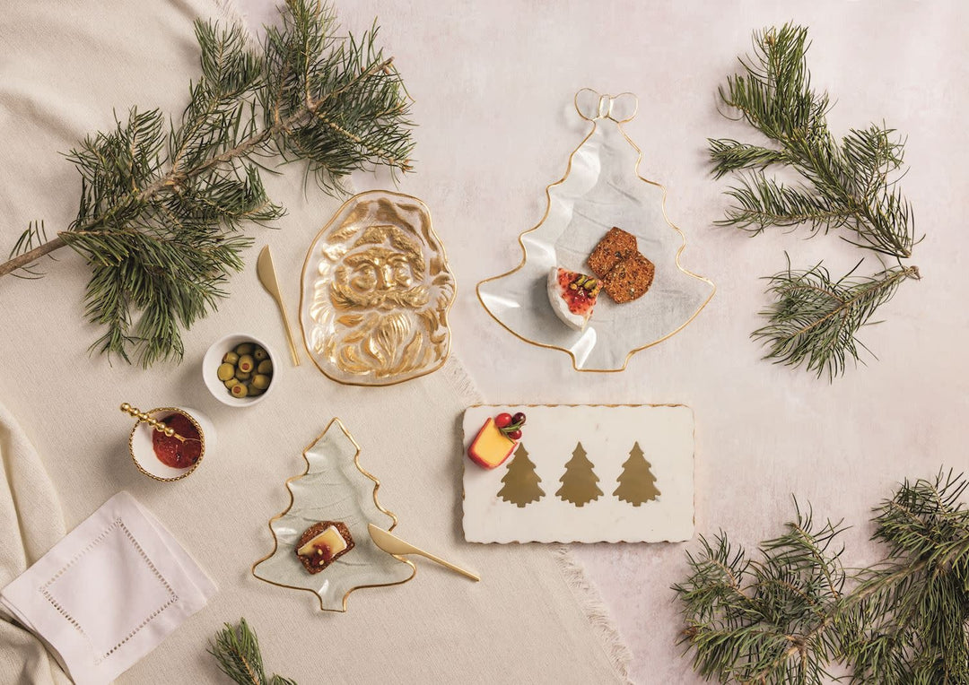 Gold Christmas Cheese Plate Sets