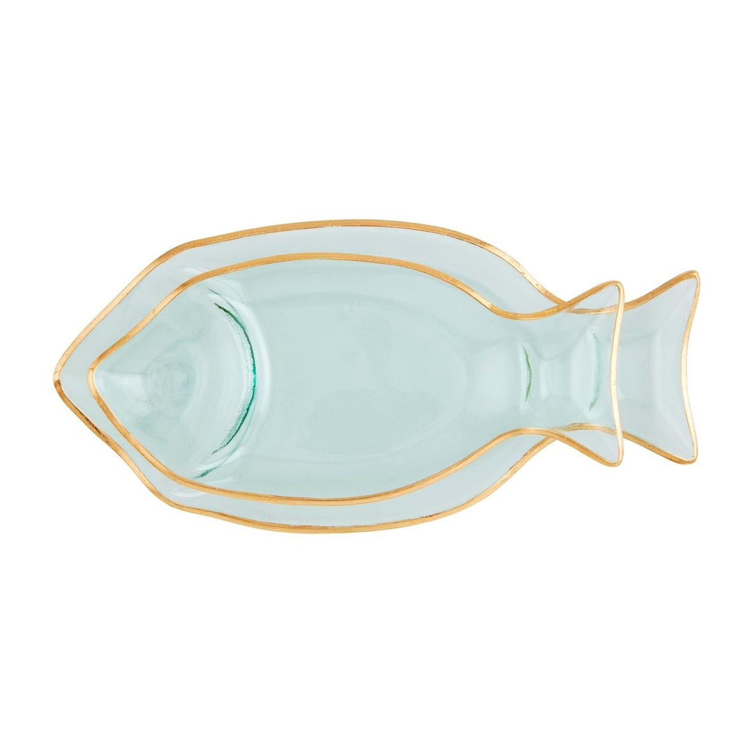 Gold Edge Fish Tray Set