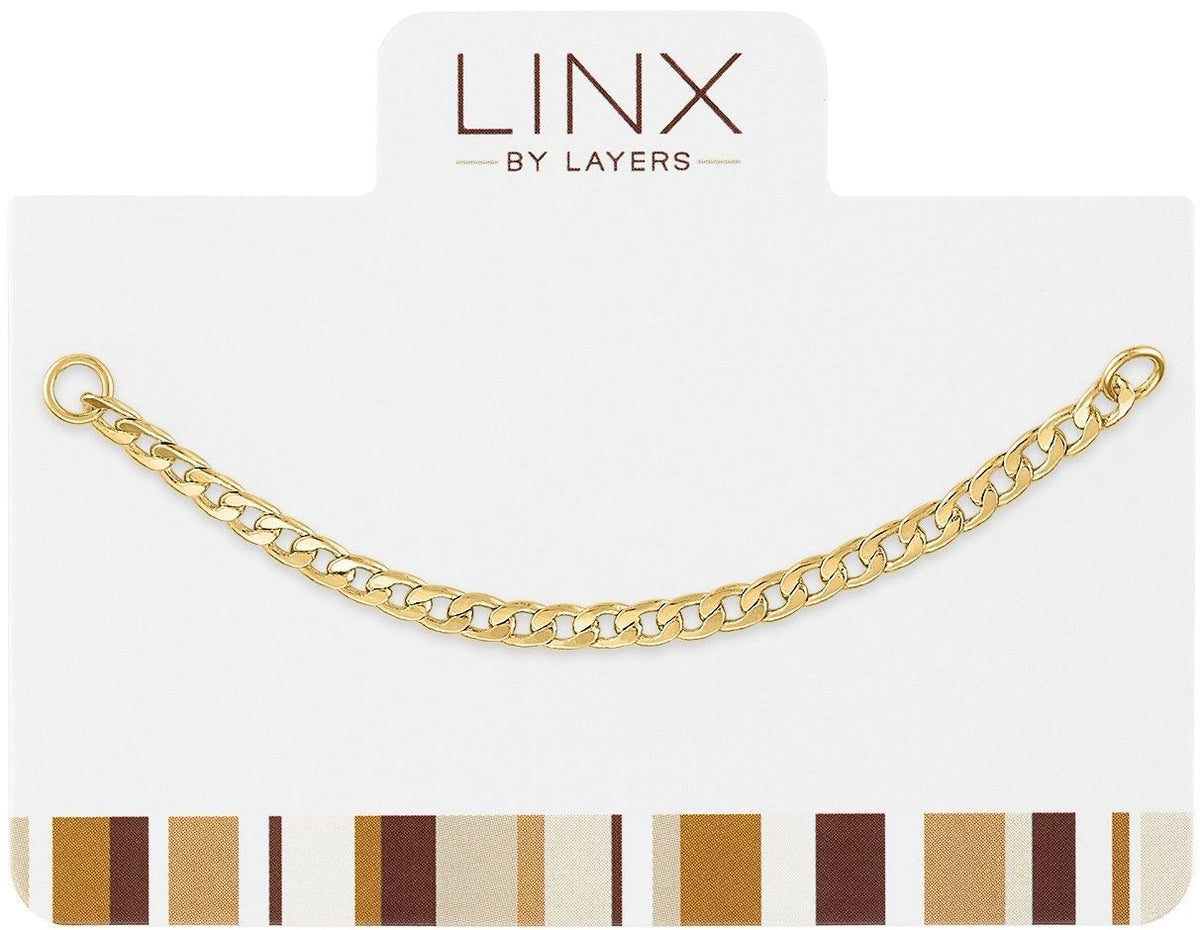 Gold Figaro chain LINX add-on with interlocking links