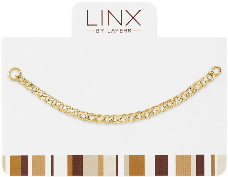Gold Figaro chain LINX add-on with interlocking links