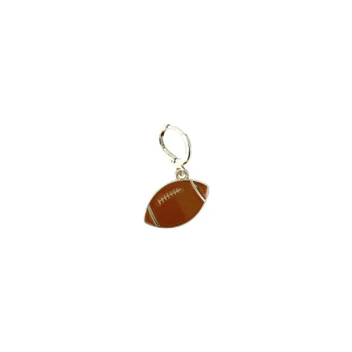 Gold-plated football pendant scarf charm with textured ball design