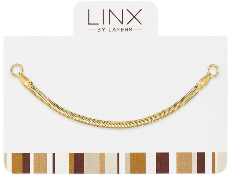 Gold herringbone chain LINX add-on with smooth links and fluid shine