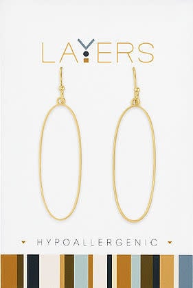 Gold ivory dangle layer earrings with a sleek modern silhouette