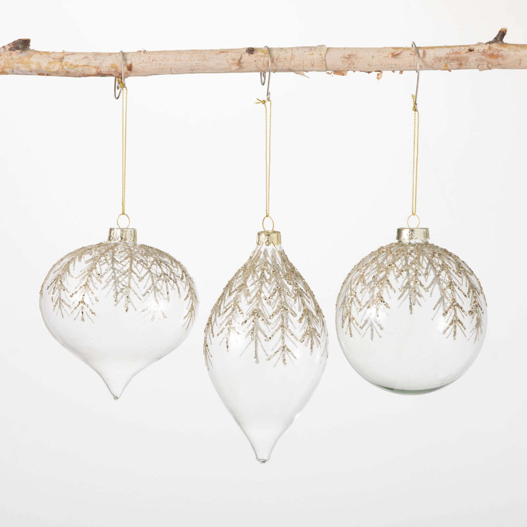 Gold Pine Branch Ornament