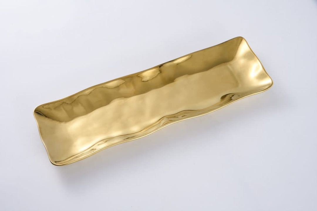 Gold Rectangular Serving Piece