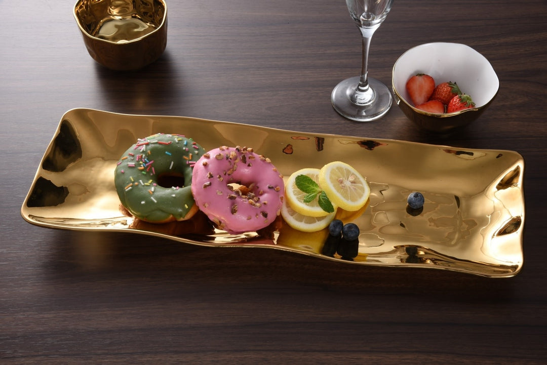 Gold Rectangular Serving Piece