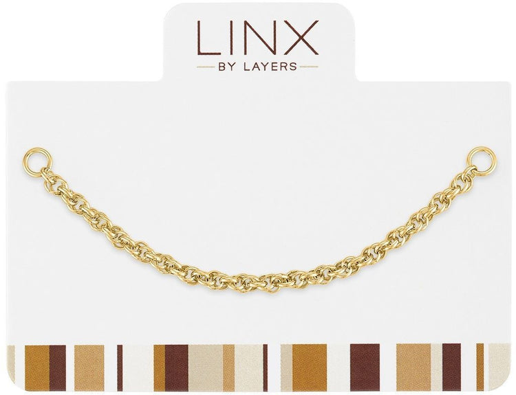 Gold rope LINX bracelet add-on with twisted cord design