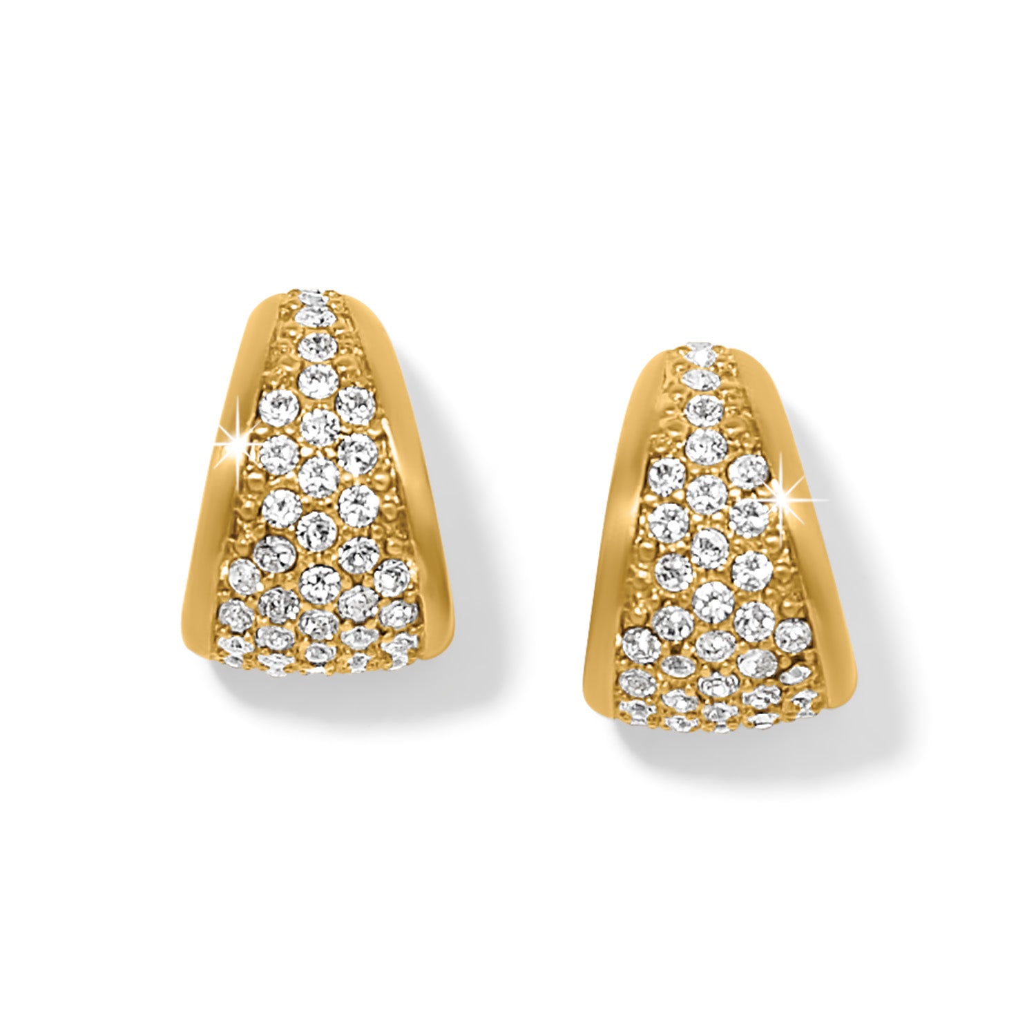 Meridian small gold-plated hoop earrings with fine quality crystals and post backs.