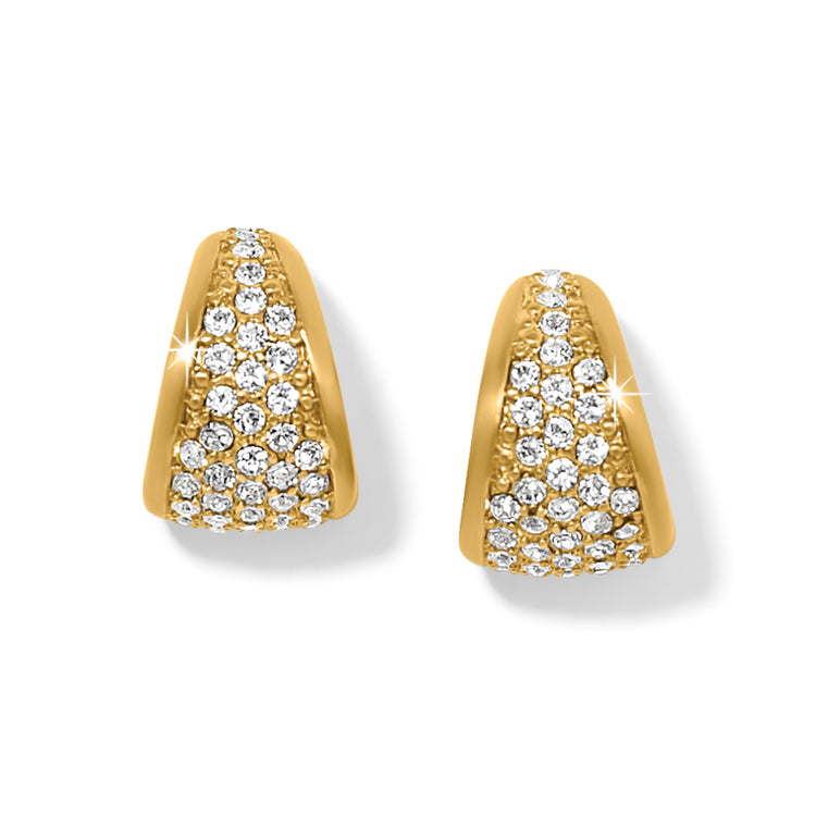 Meridian small gold-plated hoop earrings with fine quality crystals and post backs.