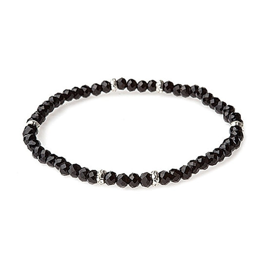 Silver accent mini crystal bracelet with stacked versatile design