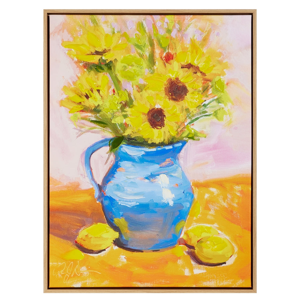 Multicolor plastic wall art featuring sunflowers with a summer theme.