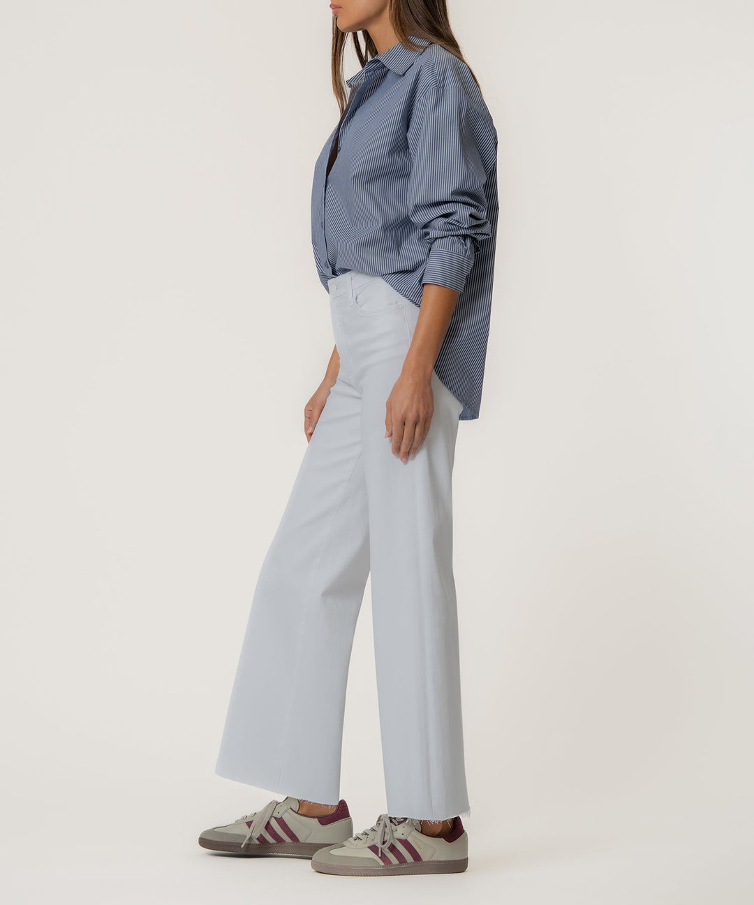 Meg High Rise Fab Ab Wide Leg Raw Hem