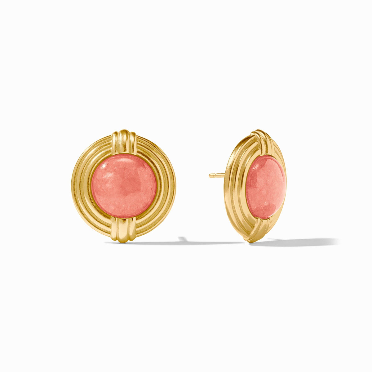 Gold-plated Portofino statement stud earrings with jade stones