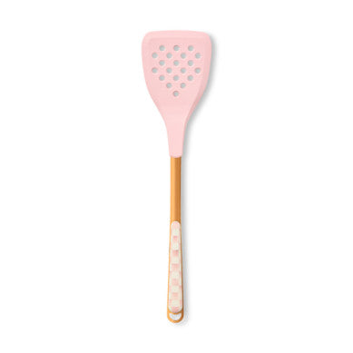 Rosy check slotted stainless steel spatula with PBT head