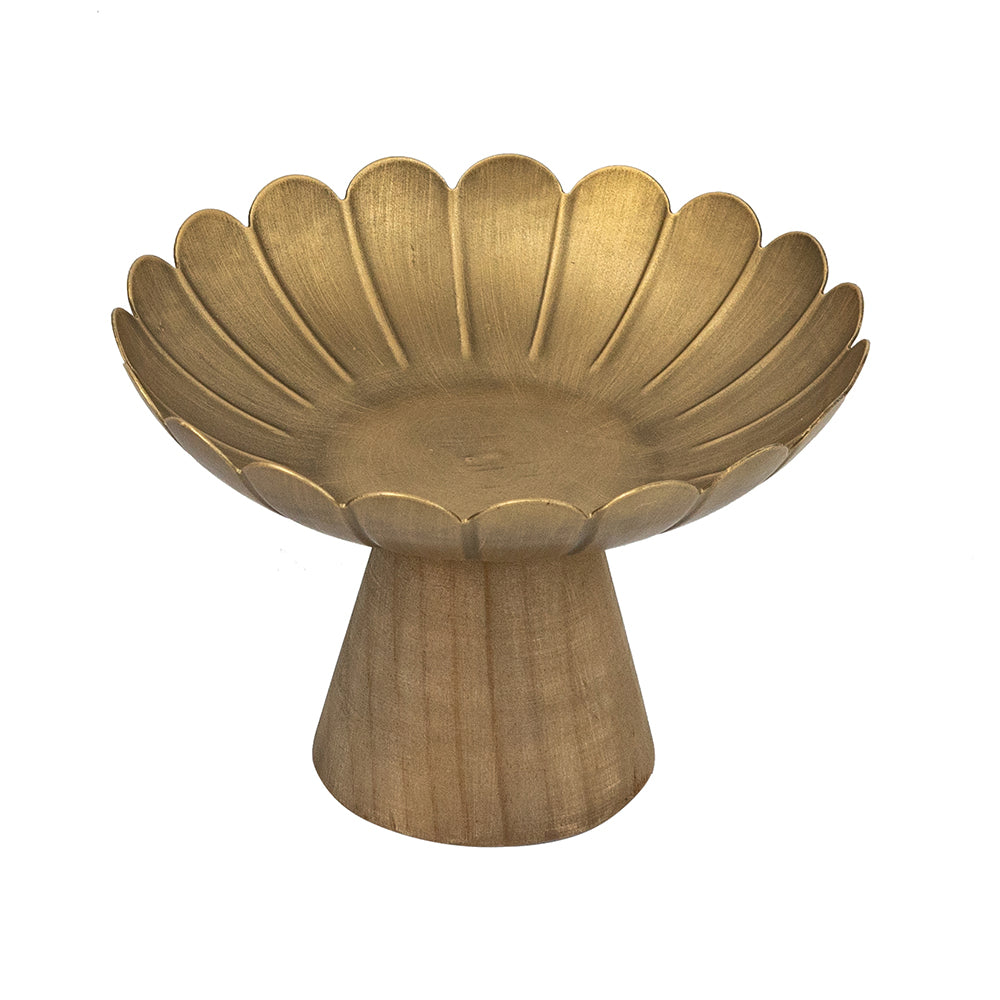 Decorative tray with a rectangular iron frame featuring pine wood accents in a natural finish.