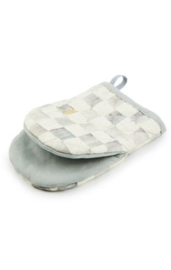 Mini checkered cotton oven mitt with polyester filling
