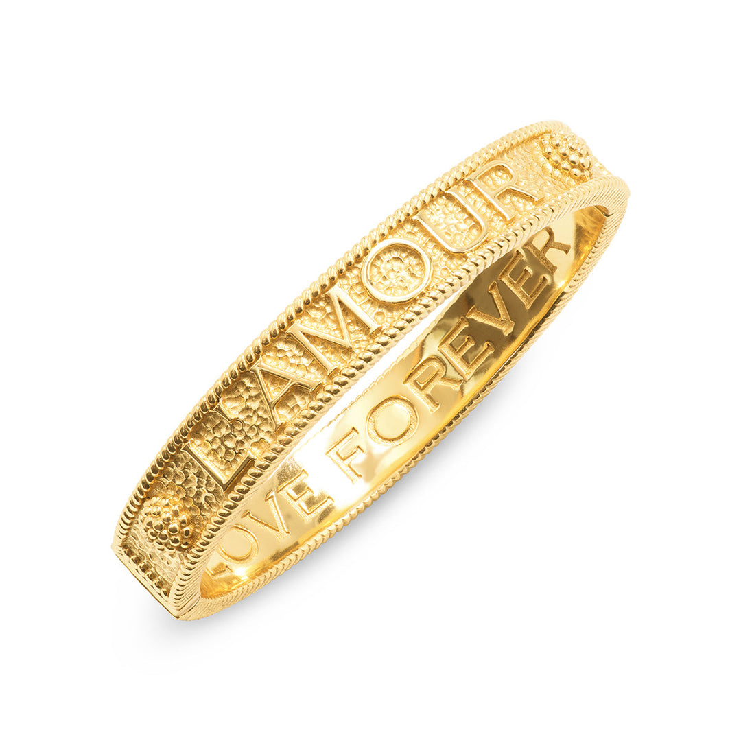 L'Amour Toujour Hinged Bangle - Gold