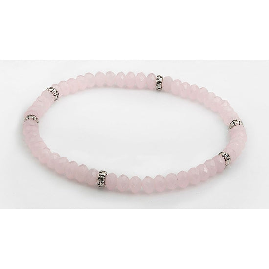 Silver crystal mini bracelet with a delicate chain link design.