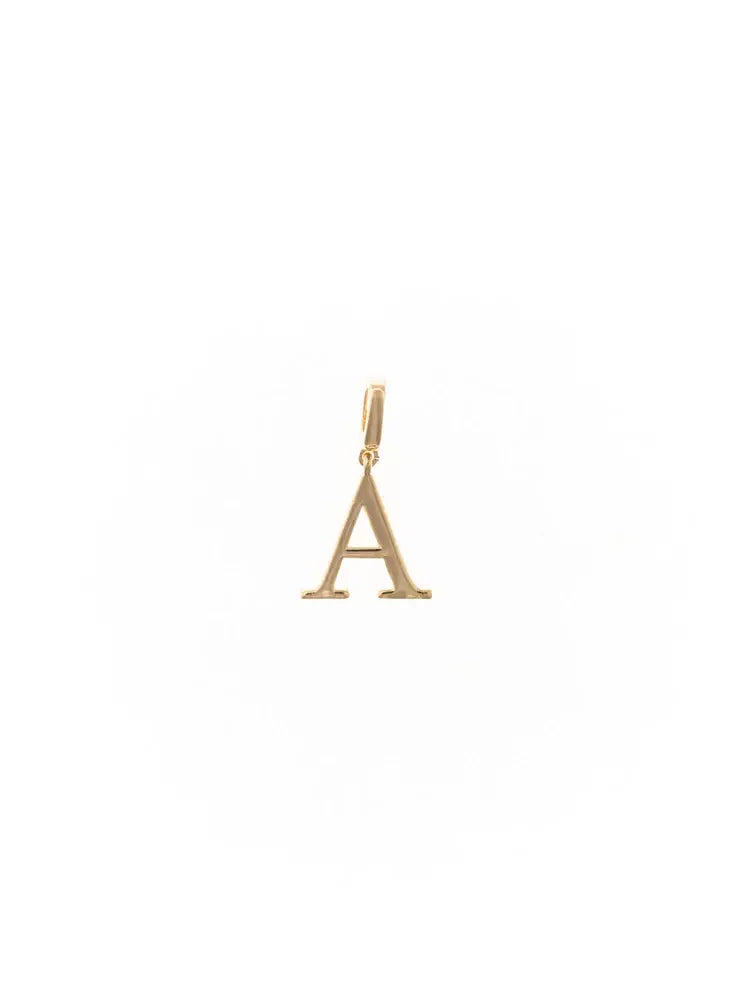 Gold-plated alpha Greek letter charm with a clasp attachment.