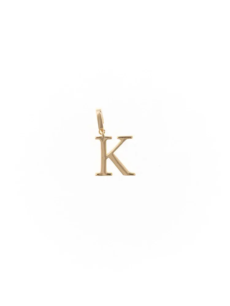 Kappa Greek letter charm in gold-plated metal with a clasp.