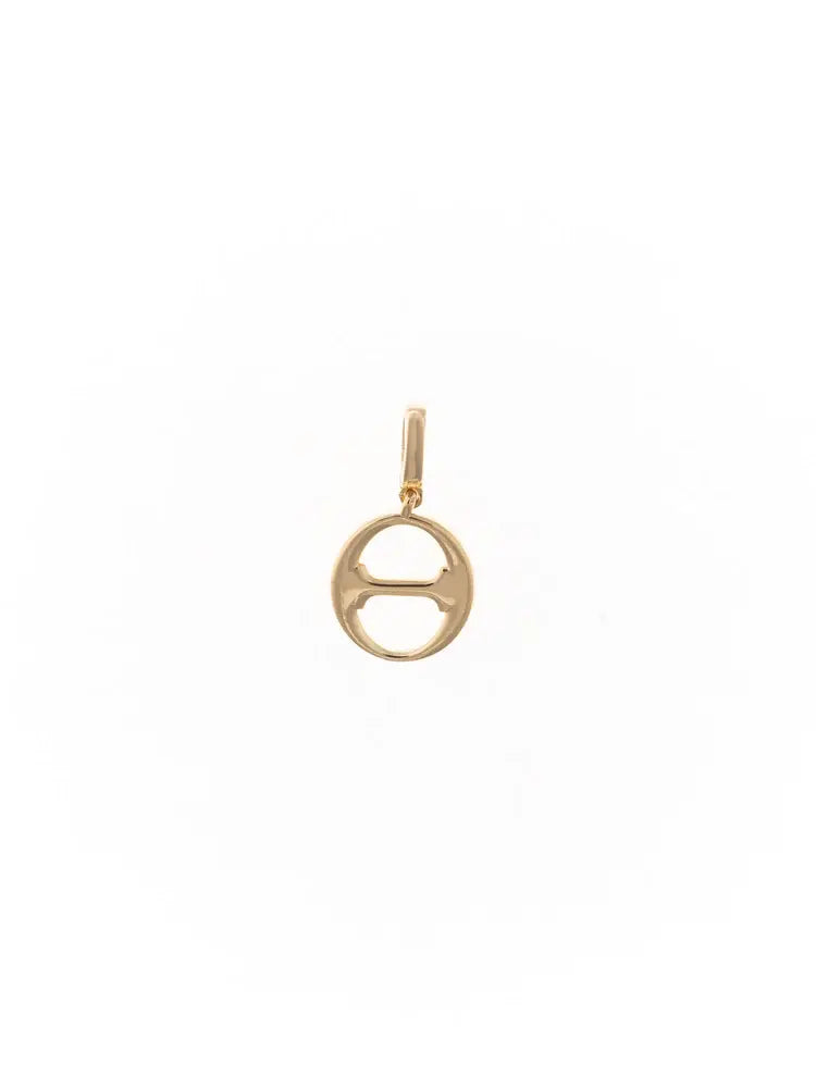 Gold-plated Theta Greek letter charm with a clasp attachment.