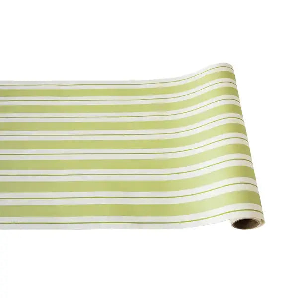 Green Awning Stripe Runner runner rug with multi-shade green stripes