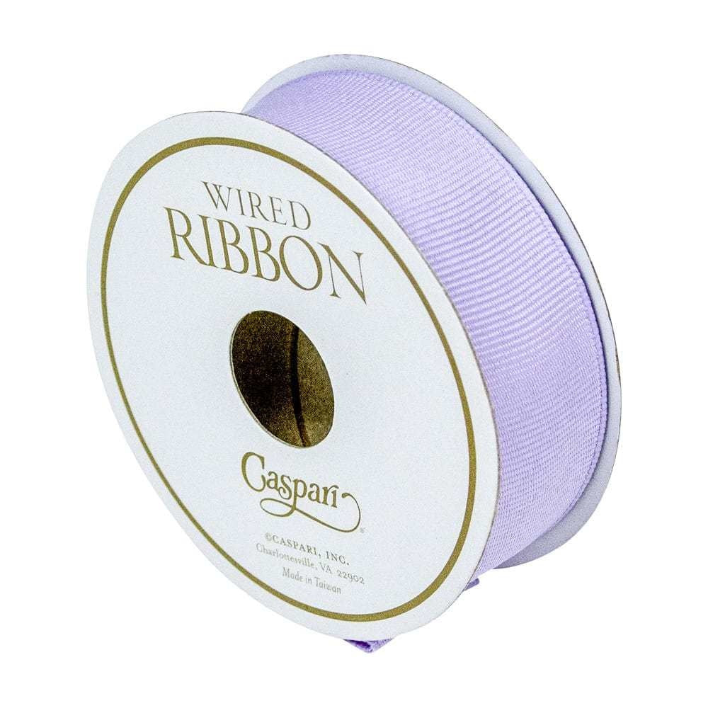 Lavender grosgrain wired ribbon roll with narrow width