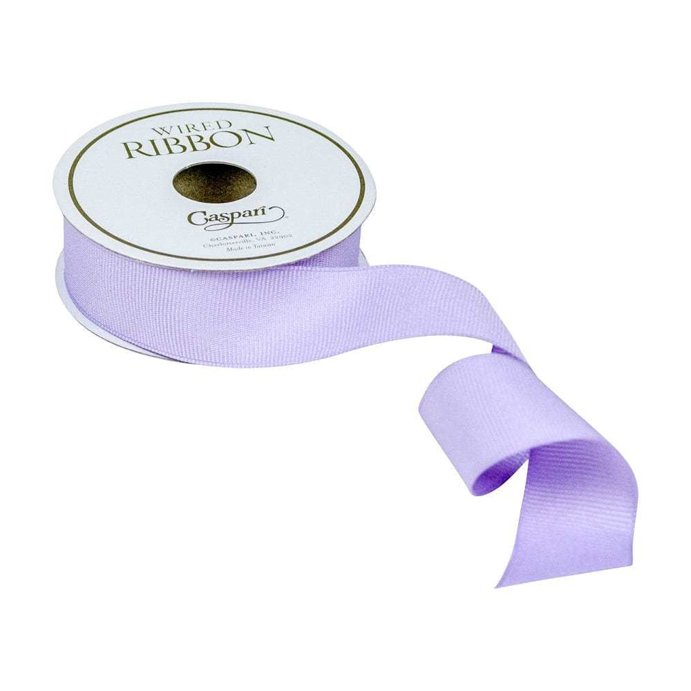Lavender grosgrain wired ribbon roll with a narrow width