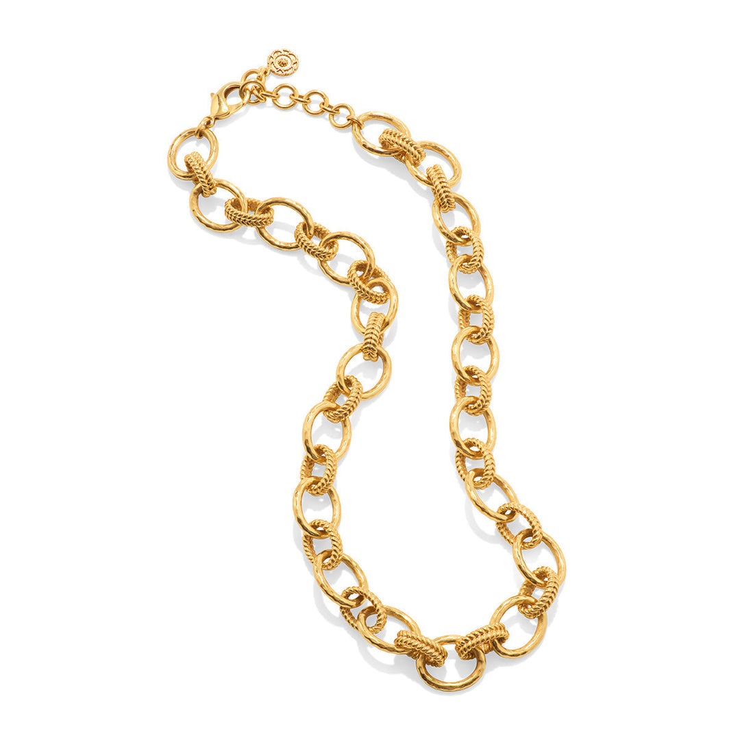 Gold-plated brass Cleopatra Regal link necklace with natural material imperfections