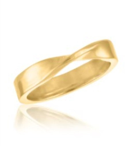 Twist Accent Gold Layers Ring made of brass with a 10k gold overlay plating.