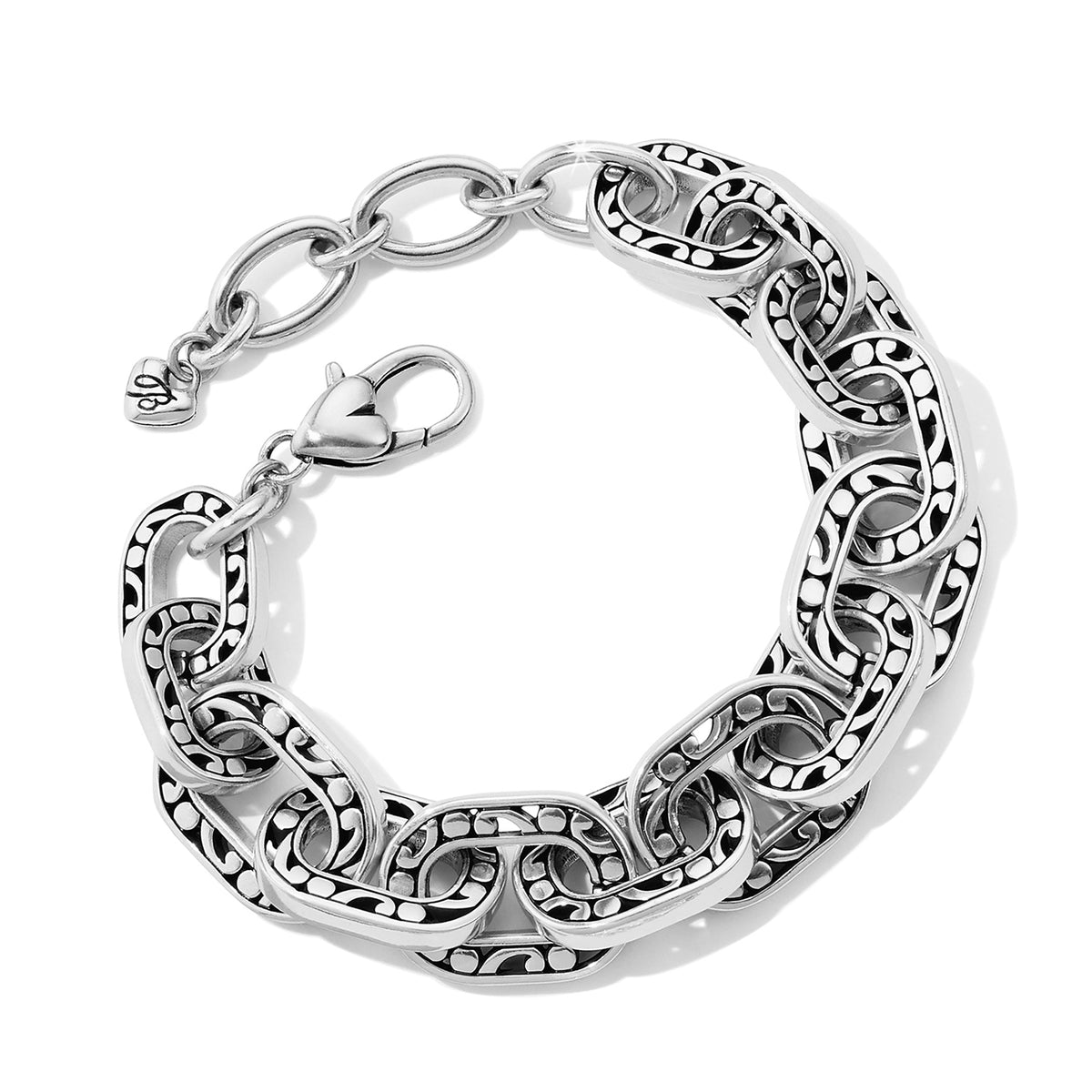 Silver plated adjustable Contempo Linx bracelet with lobster claw closure.