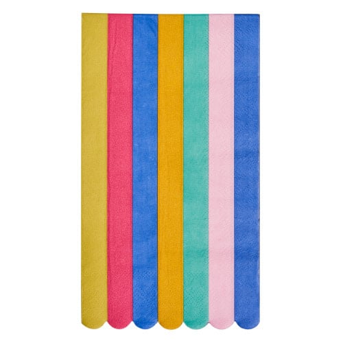 Packaged guest towel napkins in white paper with a subtle pattern.