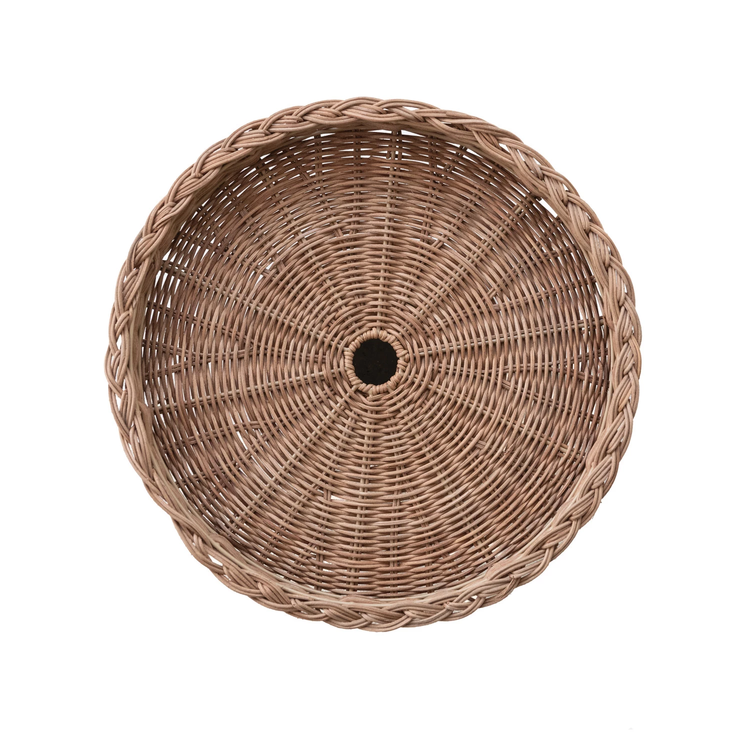 Hand Woven Rattan Thread Decorative Hand-Woven Rattan Pedestal with Braided Rim – Amber Marie ...